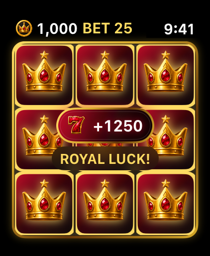 Lucky Crown slot with wild symbols on Apple Watch